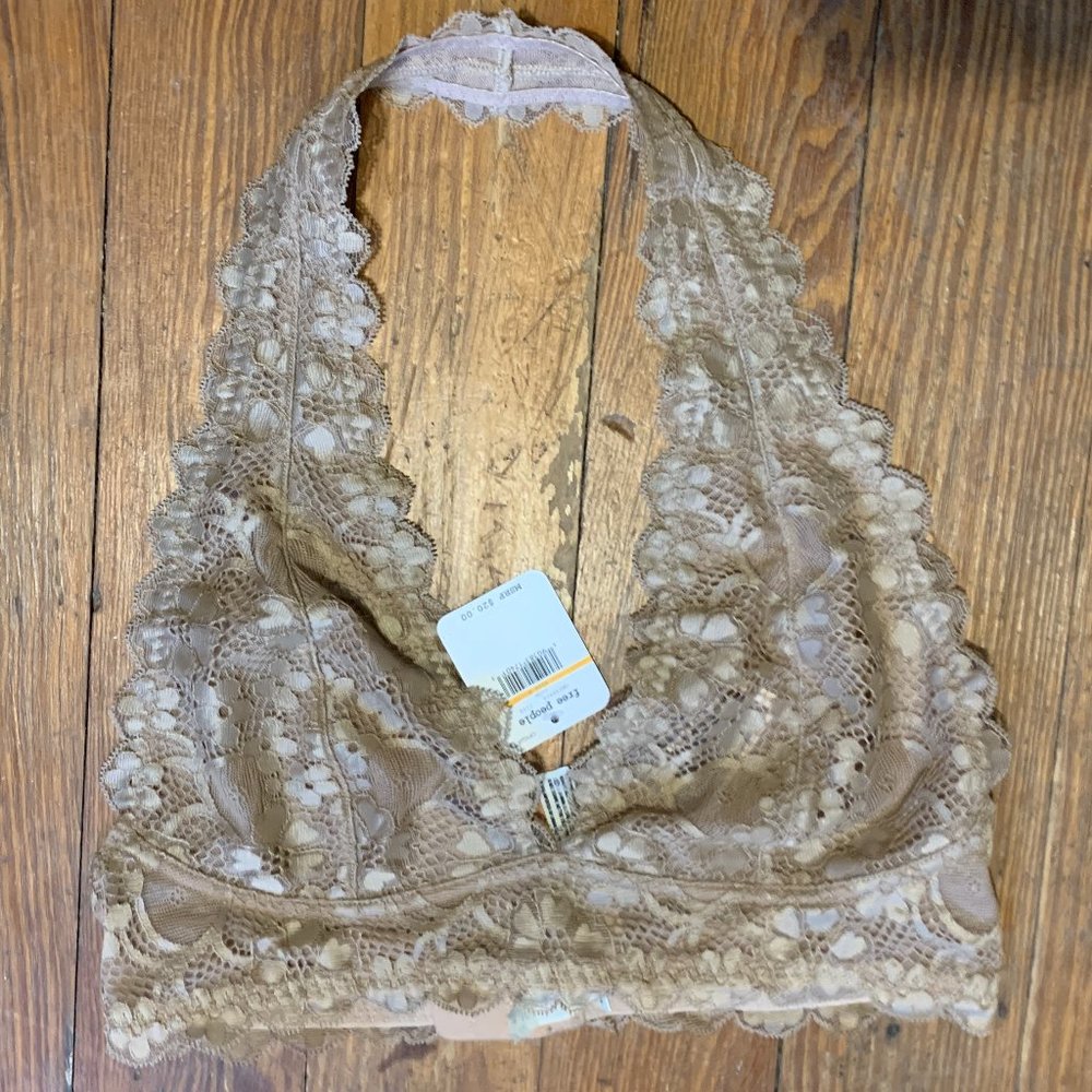 Galloon Lace Halter Bra, Free People, NWT